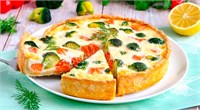 КИШ С КРАСНОЙ РЫБОЙ И ЦВЕТНОЙ КАПУСТОЙ 08180